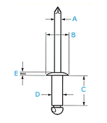 Dome/Large Flange Rivet